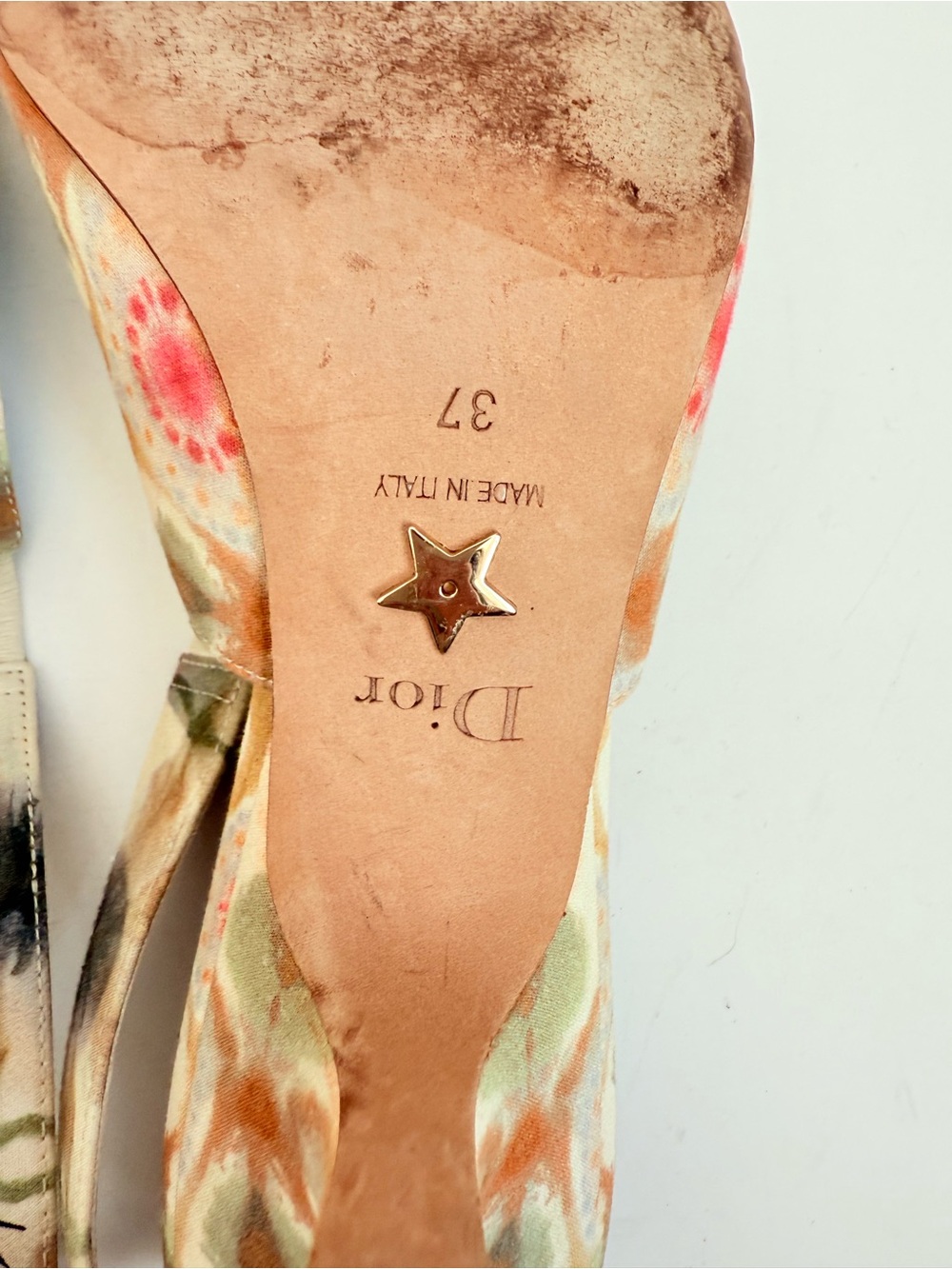 Christian Dior Kaliediorscope Slingback Pumps 37 Multicolor Bow Kitten Heels - Picture 9 of 12